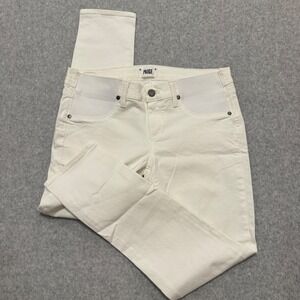 Paige Skyline Ankle Peg Maternity Jeans White Side Panel Skinny Size 28